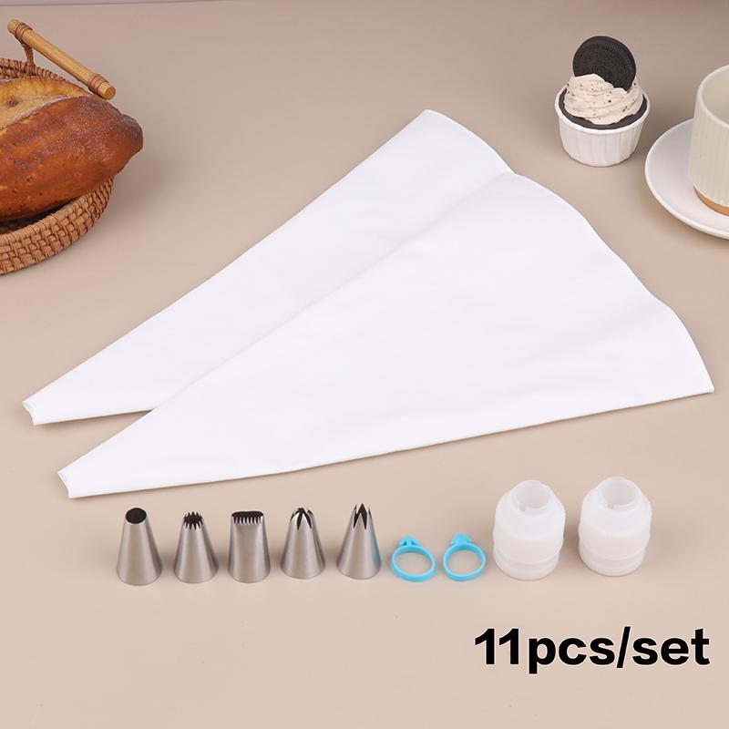 

11/14Pcs Cake Decorating Set Piping Tips Reusable Cloth Waterproof Bags Tools For Buttercream Cream Puffs Diy Baking Tool A