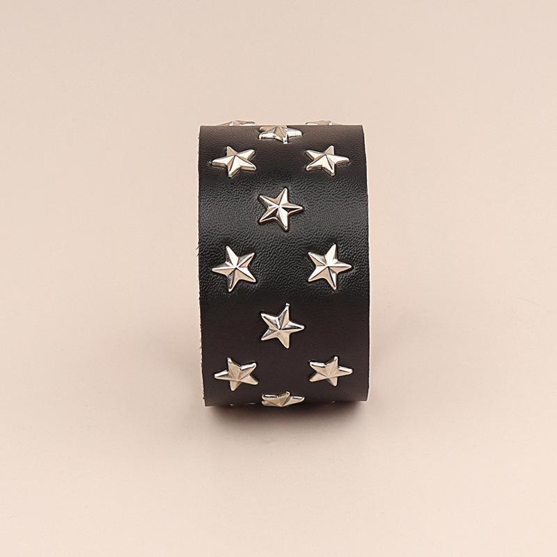 Gothic Punk Style PU Leather Star Bracelet