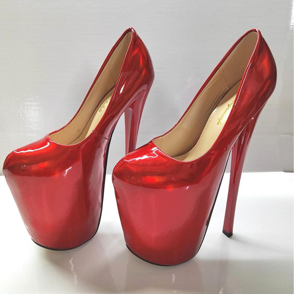 Crossdresser New 22cm Thin High Heels Female Round Toe Pumps Wedding Shoes Woman Fetish Ballet Gladiator Stilettos Sizes 34-50