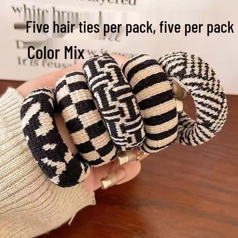 Chunky Seamless Terry Cloth Hair Tie - Versatile, High Elasticity Scrunchie, No Crease or Hair Damage