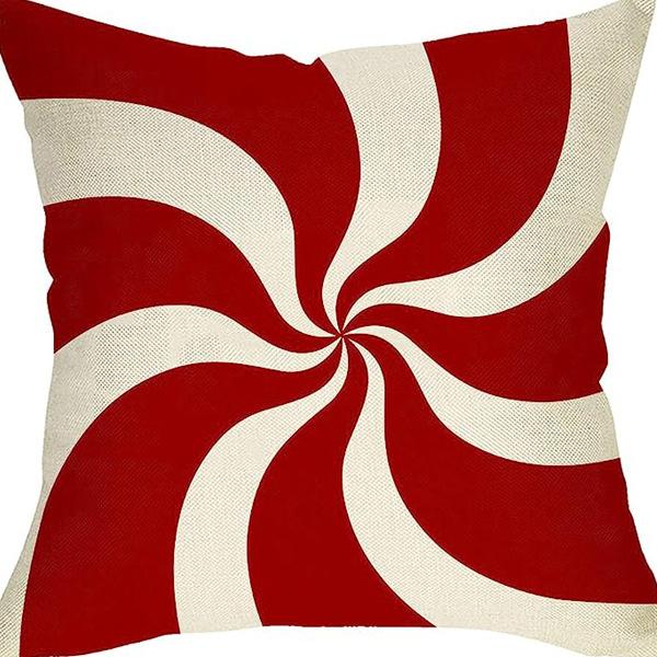 Christmas Pillowcase Nordic Striped Santa Letter Printed Cushion Cover Home Car Sofa Waist Pillowcase