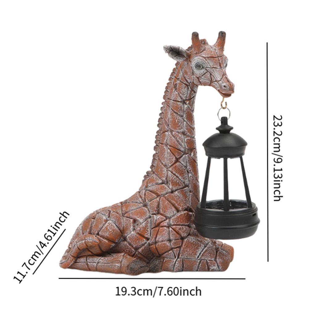 LED Solar Resin Giraffe Statue Outdoor Decorations Garden Statue Art for Lawn Porch Walkway Yard