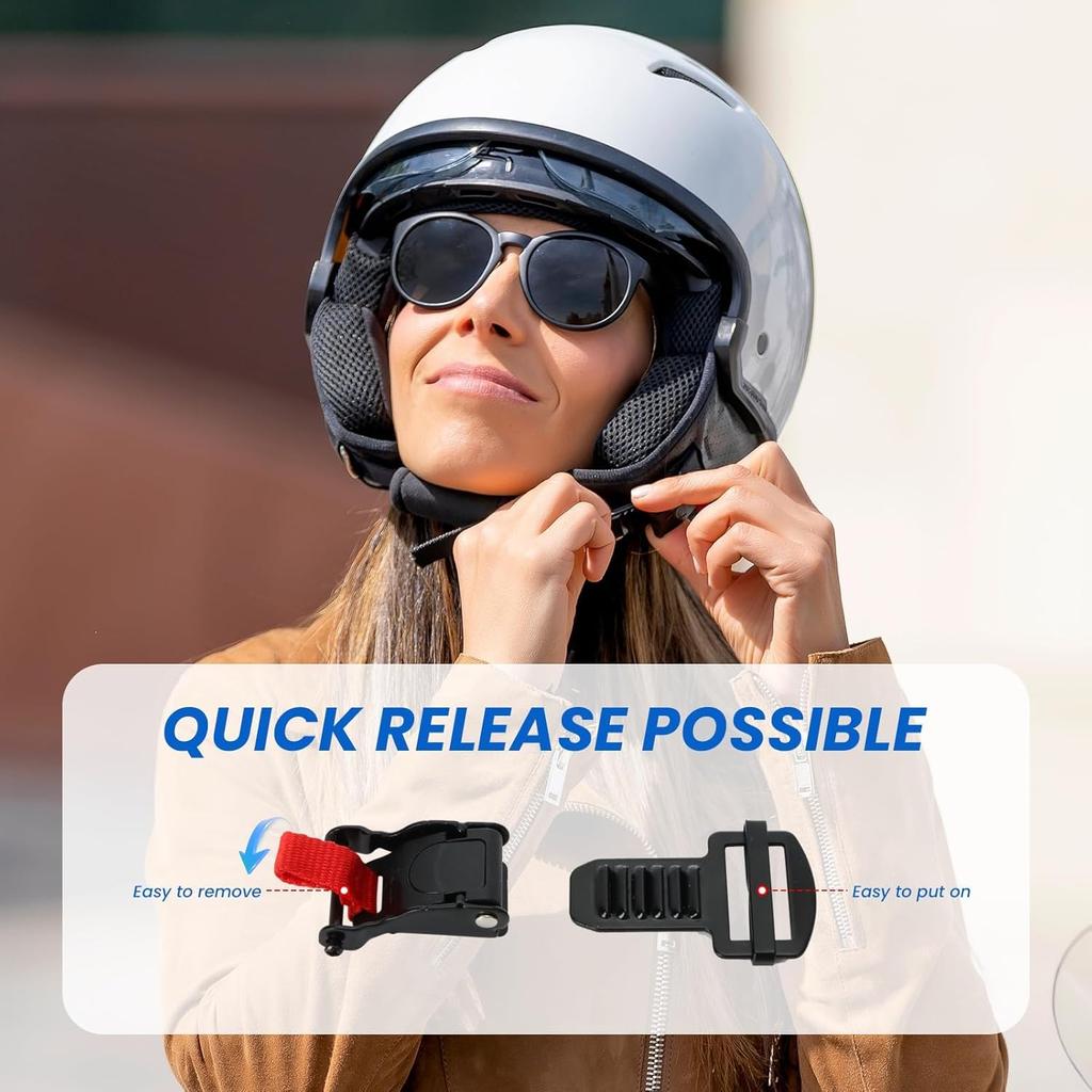 Helmet Quick Release Buckle Kit Stainless Steel Ratcheted Chin Strap Adapter for Motorcycle Helmets Easy tallation