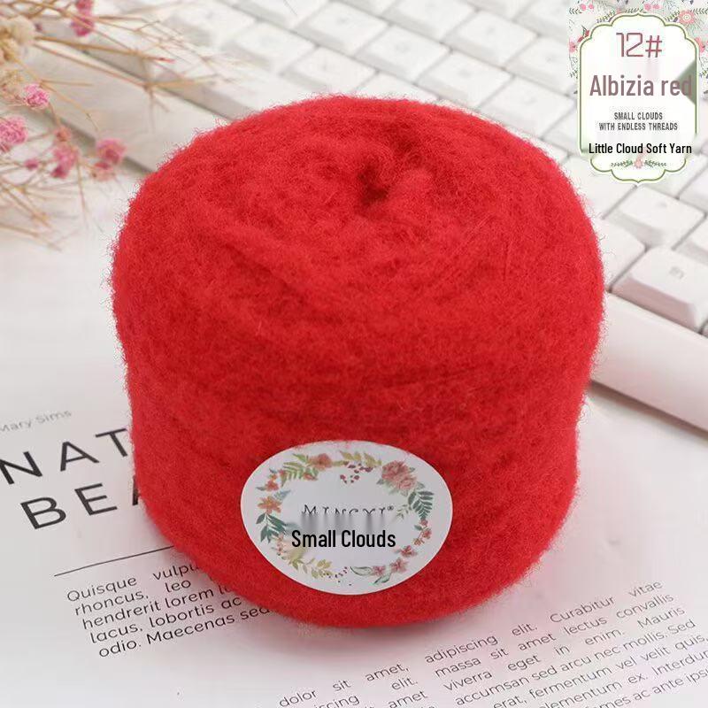 6-Strand Mousse Cloud Soft Scarf Hat Crochet Kit - Handmade Snow-Step DIY Milk Waffle Stitch Yarn