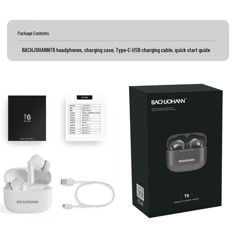 Bach Johann T6 True Wireless Bluetooth Earphones