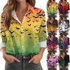 Camicia da donna, camicetta, stampa, bottoni, manica lunga, casual, basic, colletto, regolare