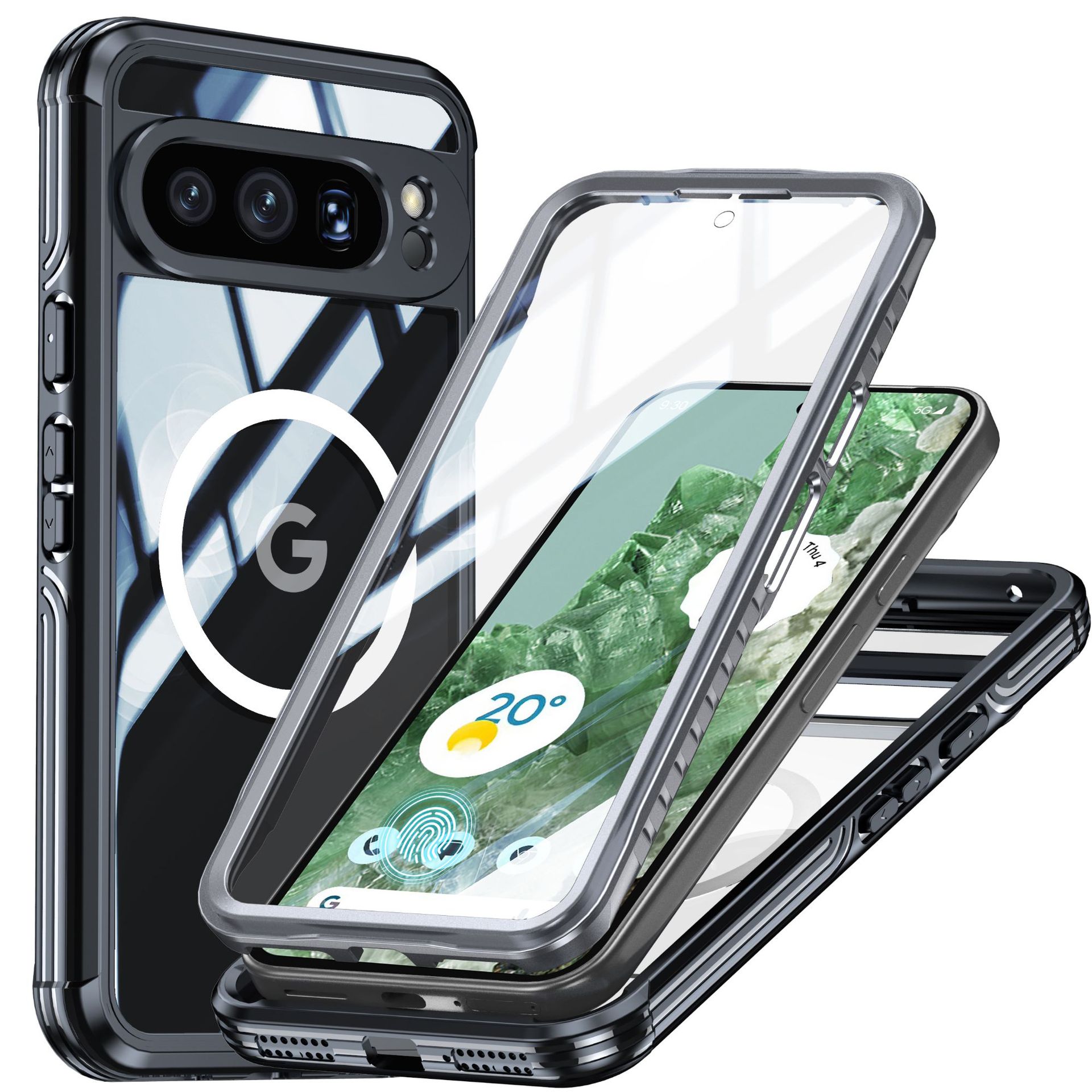 Suitable for Google Pixel 9/8 Pro XL Phone Case Three Proof Sealing Anti Drop Dustproof Phone Case All Inclusive rosa