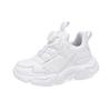 Children's Little White Shoes 2025 Spring and Autumn New White Mesh Breathable Rotating Button Medium and Large Children's and Boys' Sports Shoes