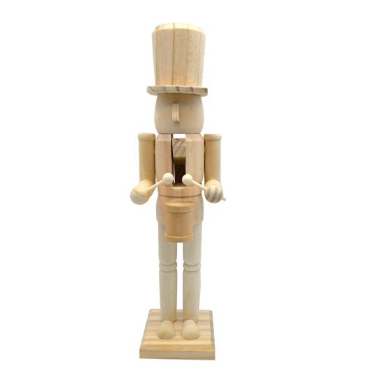 1/2/3Pcs 25/38CM Christmas Wooden Unfinished Nutcracker Figurine DIY Blank Unpainted Soldier Figure Holiday Party Ornament Decoration