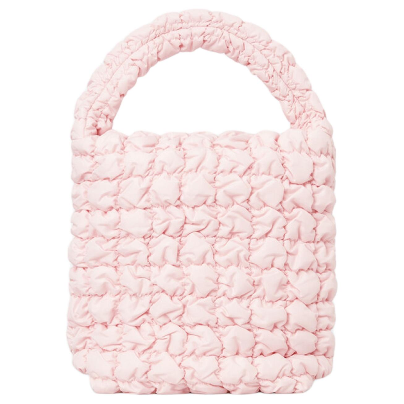 

COS Solid Color Fashion Versatile Polyester Cloud Bag Tote Mini Women bags Pink 1267916002 Pink,Mini