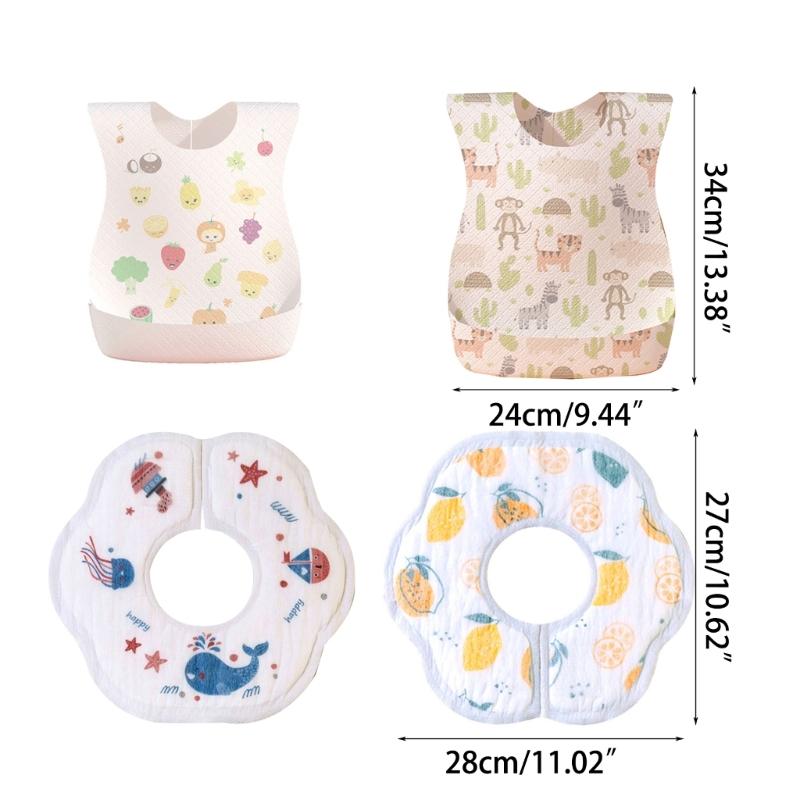 10pcs or 20pcs Disposable Bib for Baby Waterproof Saliva Towel Leakproof Burping Cloths Separately Packaged for Infant