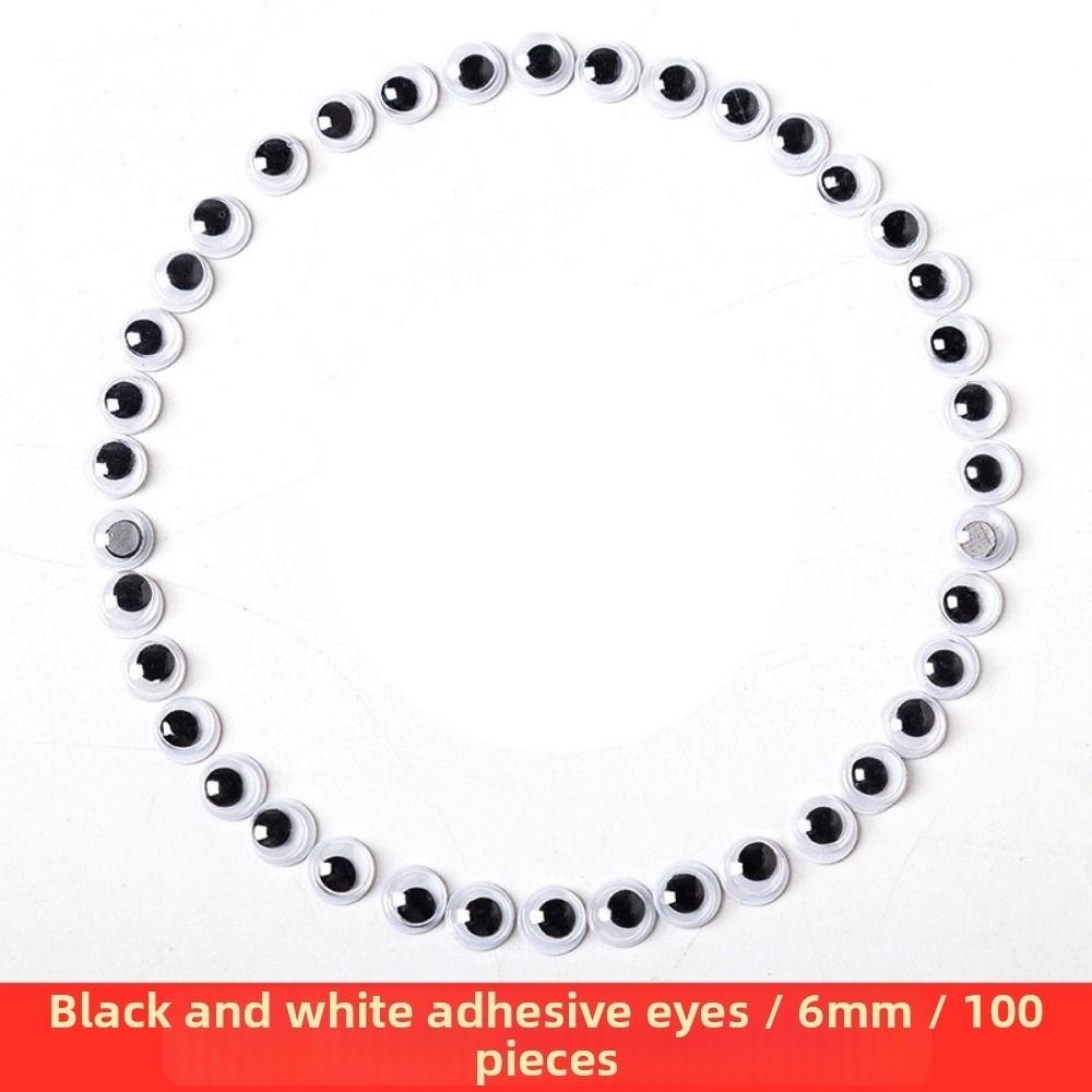30/100pcs/bag Plastic Wiggling Moving Eyes Black&White Kids Stuffed Animals Plush Eyes