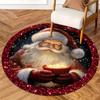 Luxurious Christmas Santa Claus Pattern Round Shape Floor Mats Kitchen Hallway Runner Rug Bedroom Living Room Soft Carpet Non-slip Area Rug