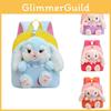 Rabbit Playful Plush Backpack For Children With Stylish Embroidery And Color Variety