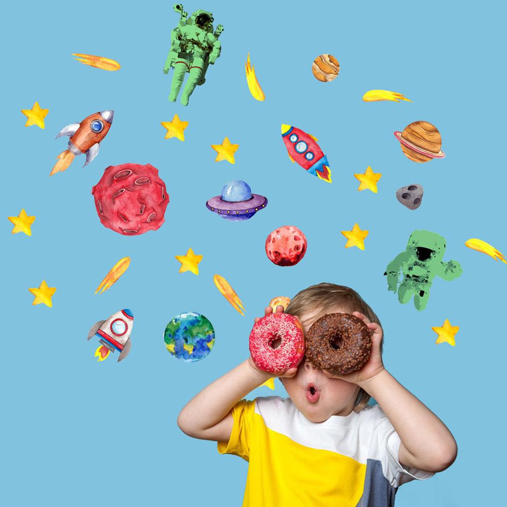 31 Delen DIY Ruimte Ruimteschip Thema Gloeiende Huis Muursticker Lichtgevende Kinderkamer Decoratie