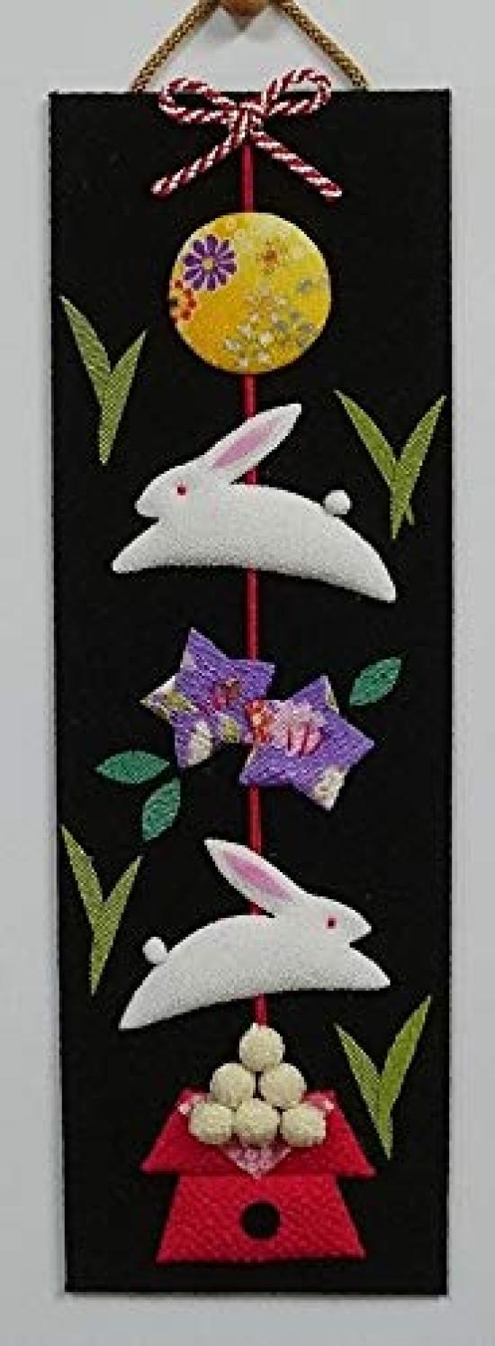 

Takaraku Tanzaku Saijiki September Moon Viewing Rabbit Hanging Ornament Handmade Kit чёрный