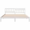 White Bed Frame with Headboard 180 x 200 cm Solid Pine Wood