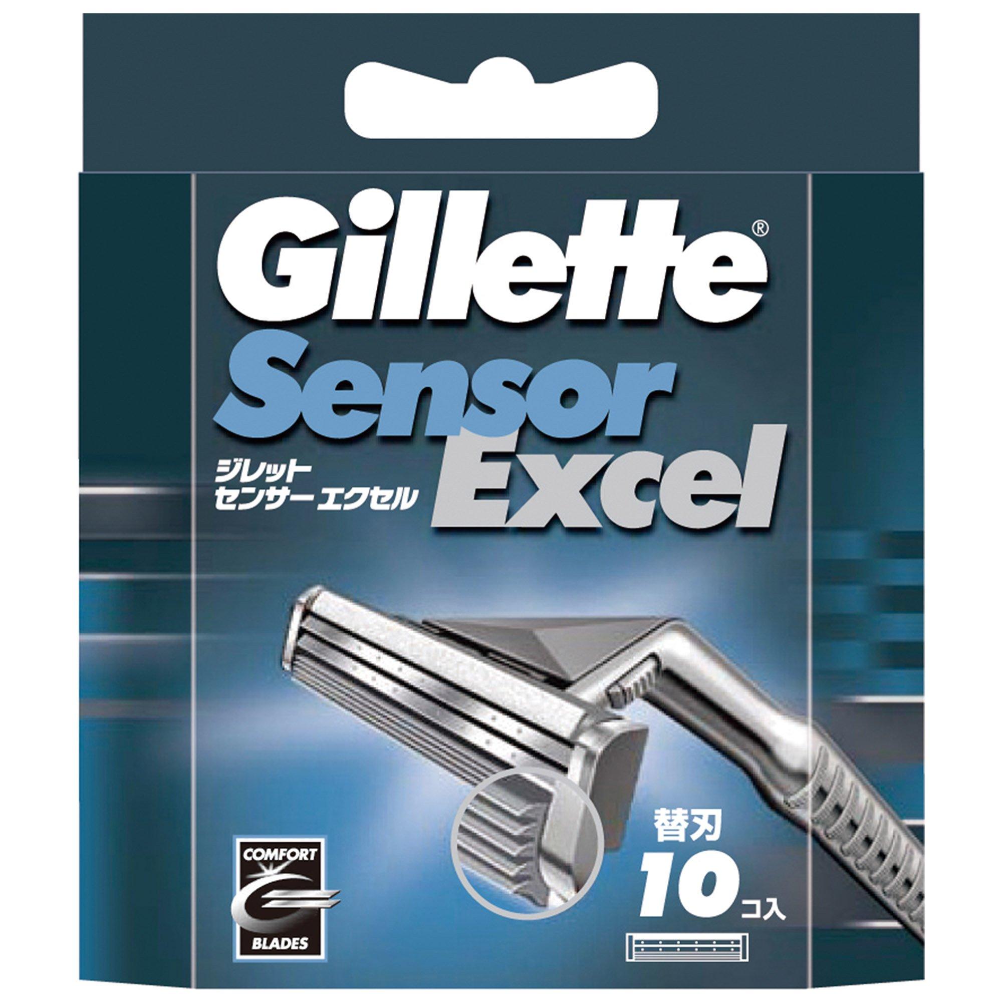 

Змінні леза для гоління Gillette Sensor Excel, упаковка 10 шт. для чоловіків, видалення волосся