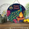 2D flat hanging decorative signs, interior wall or door decoration, Diwali peacock pattern decoration, interesting gifts for family and friends
