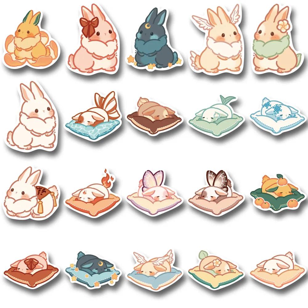10/20/40pcs Kawaii Cartoon Rabbit Stickers Cute Creative Anime Animal Sticker Scrapbook Luggage Phone Decals Decoration Toy Gift