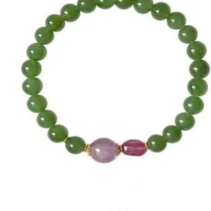 

Натуральный аметист нефрит бусины браслет светлая роскошь высокое чувство моды темперамент универсальный новый китайский простой нишевый ювелирный