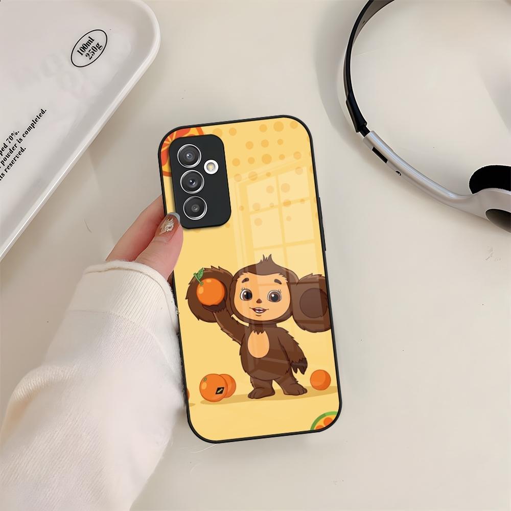Cheburashka Phone Case Glass For Samsung S24 S26 S23 S20 S25 S21 S22 Ultra Fe Plus A05 A06 A16 A26 A36 A56 Coque