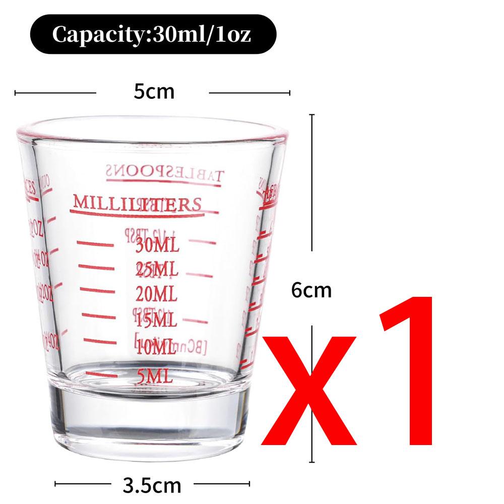 Shot Glass Measuring Cup, Thick Base Liquid Measuring Cup for Espresso Shot Glass,Measuring Glasses,4 Different Units of Measure