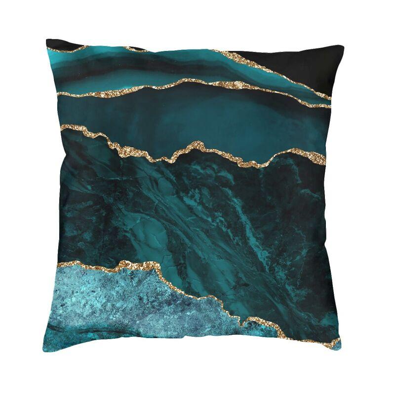 Marble Teal Agate Pattern Cushion Cover 45X45 Home Decor 3D Printing Marble Texture Throw Pillow For Living Room Two Side