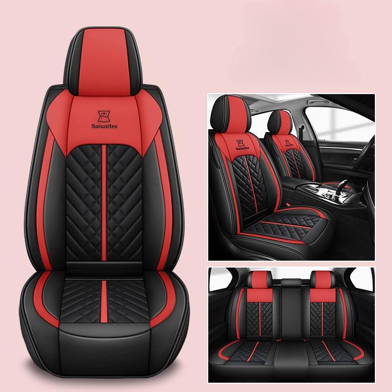 

Full-Coverage 5-Piece Car Seat Covers Set 360° Protection PU Leather Seat Covers for Sedan SUV Truck Universal красный