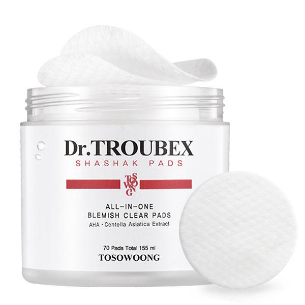 Dr. Truvex Shashak Pads 70 Sheets Facial Exfoliation Peeling Soothing Salicylic Acid BHA AHA