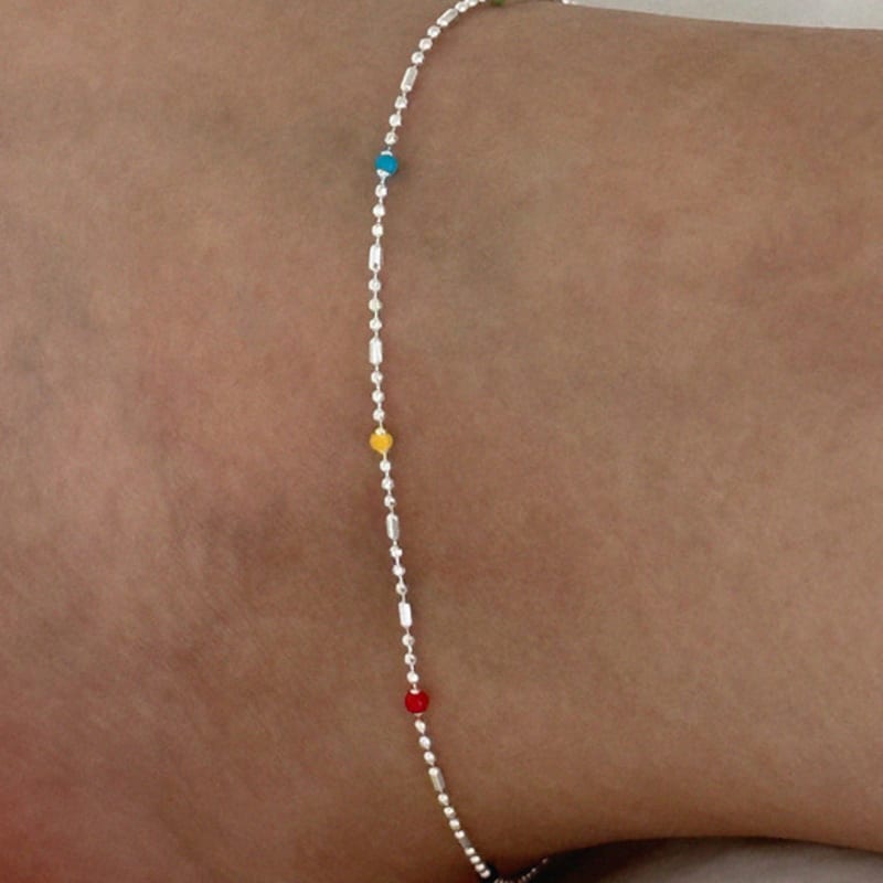 

byweekend Rainbow anklet one