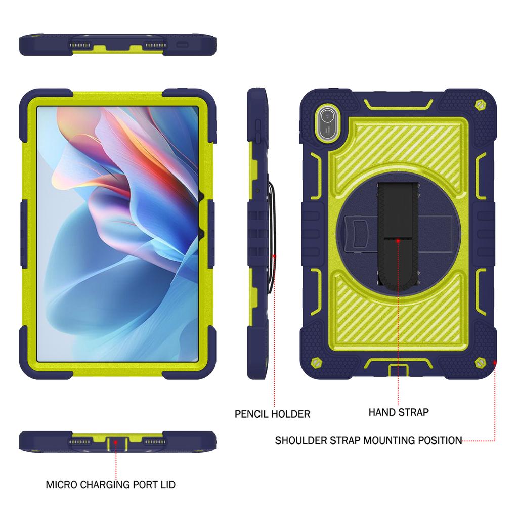 For Huawei MatePad SE 11 2024 Nettbrettdeksel Silikon+PC Støtsikkert Deksel med Støttefot Skulderstropp