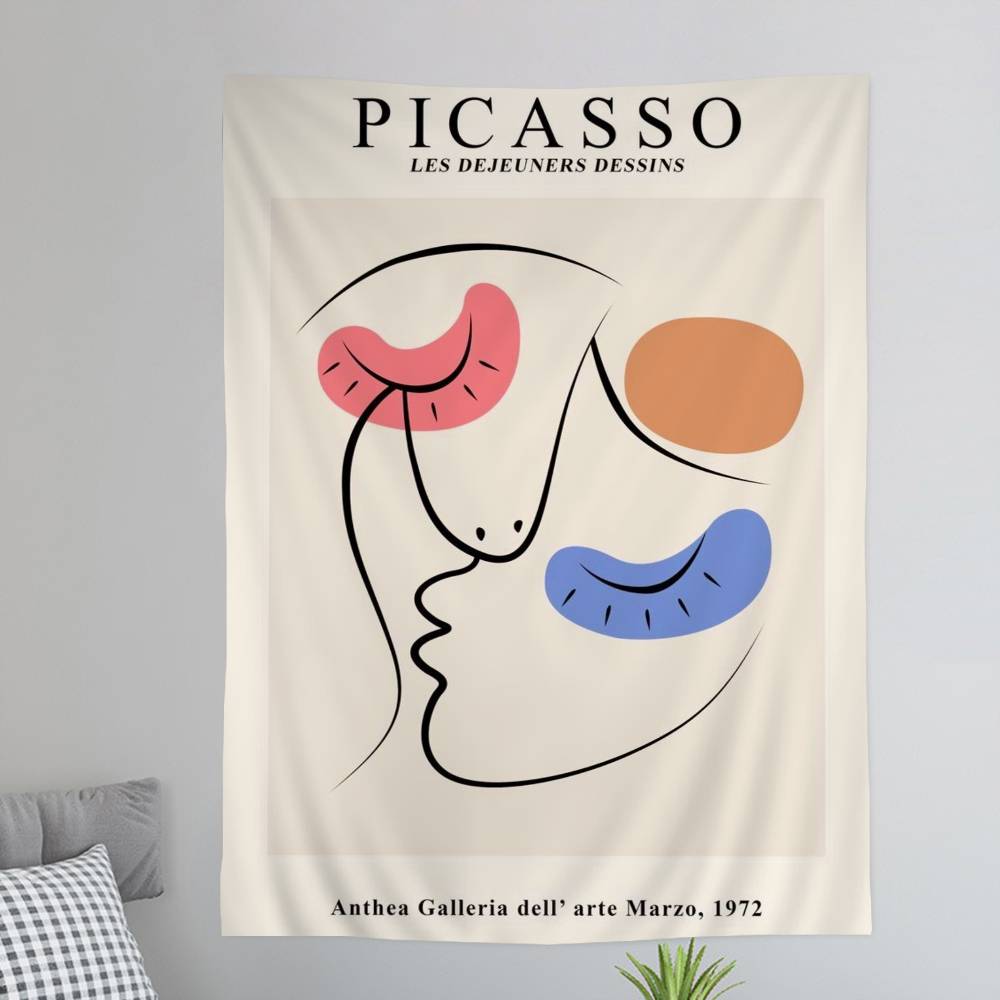 PPicasso Woman Anime Tapestry Hippie Flower Wall Carpets Dorm Decor Wall Hanging Home Decor
