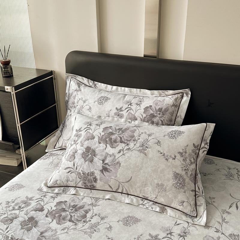 Vintage Style Floral Pattern 100% Cotton Bed Sheet Set Dark Color Flowers Luxurious Bedspread with Pillowcases Queen Bedding Set