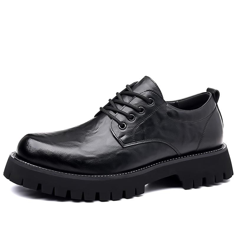 Large Toe Shoes for Men's Work Attire Lace Up Commuting Formal Shoes Men's Genuine Leather Casual Shoes Free Delivery