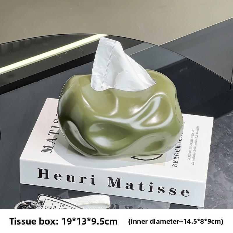 Concavo-convex Ceramic Tissue Box Desktop Decoration Creative Tissue Storage Box Modern Napkin Tissue Holder Home Decoration