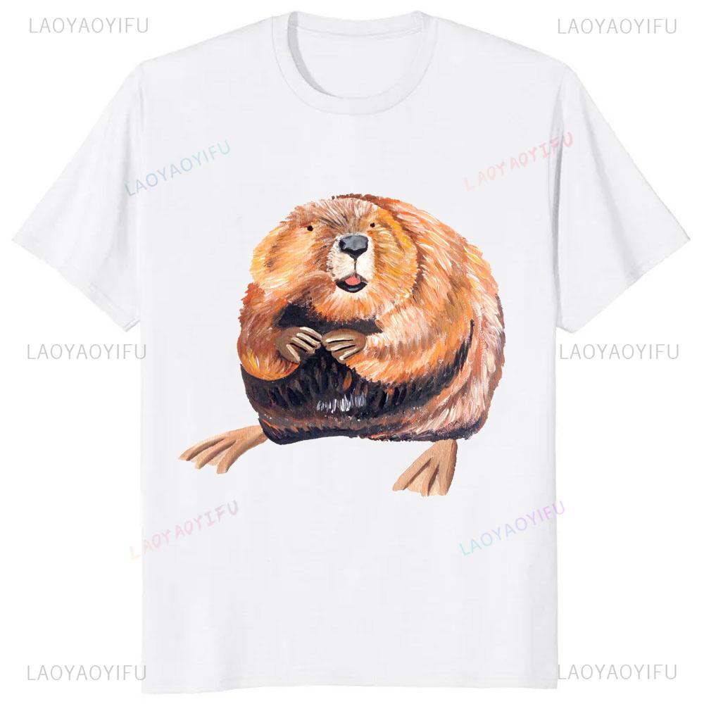 A Clean Beaver Always Gets More Wood T-Shirt Funny Adult Joke Graphic Casual Fashion Loose Tshirt Streetwear Hip Hop Y2k Man Tee