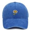 Korean Style Sunflower Embroidered Cotton Baseball Cap with Sun Protection