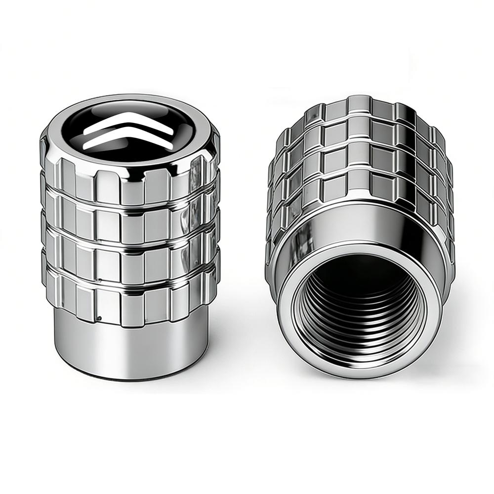 PEZN4 4pcs Aluminium Car Tire Valve Stems Caps Gear shaped Valve For Citroen C1 C2 C3 C4 C5 C6 C8 C4L DS3 DS4 DS5 VTS Auto Accessories