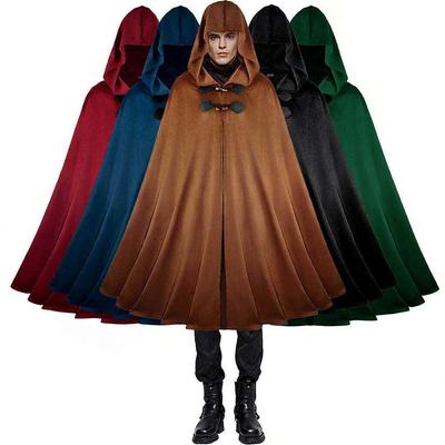 Medieval Suede Cape Halloween Retro Cloak Battle Warrior Role-Playing Cosplay Costume