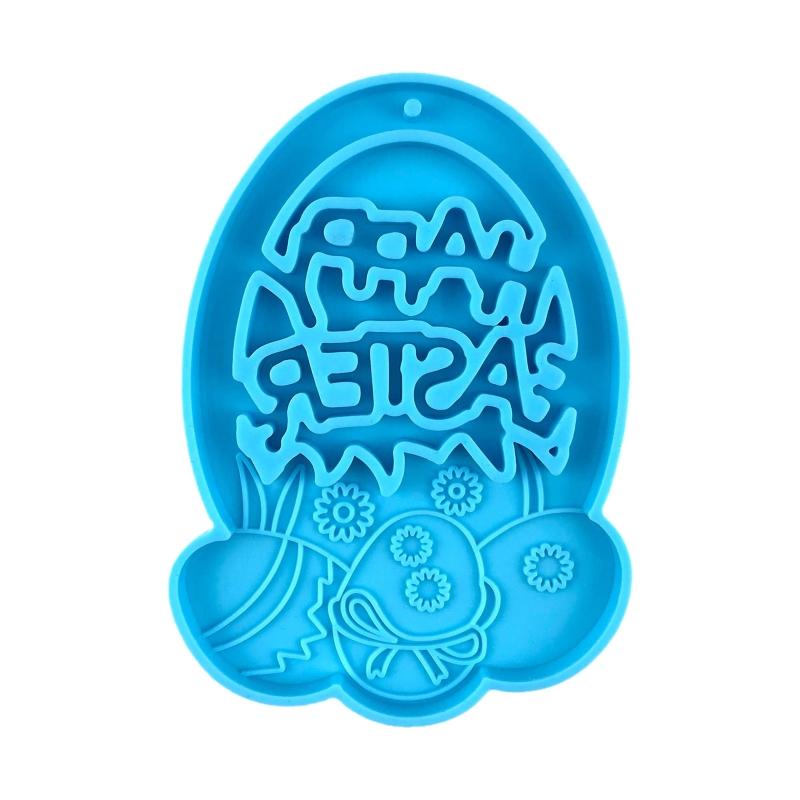 Diy Easter Egg Bunny for Key Pendant Decorative Silicone Mold Easter Day Series Charms Resin Casting Mold for Home Decor
