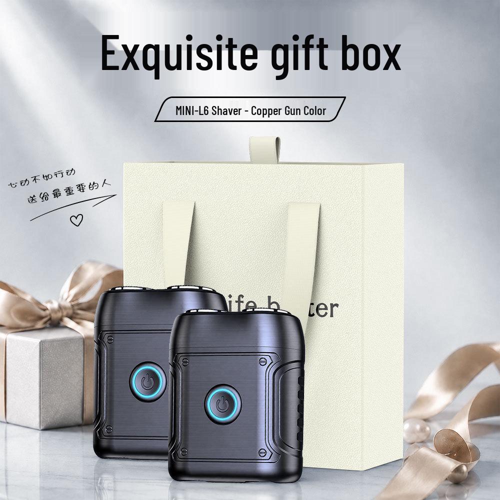 Compact Dual-Head Magnetic Electric Shaver: Rechargeable Razor with Digital Display and Gift Box