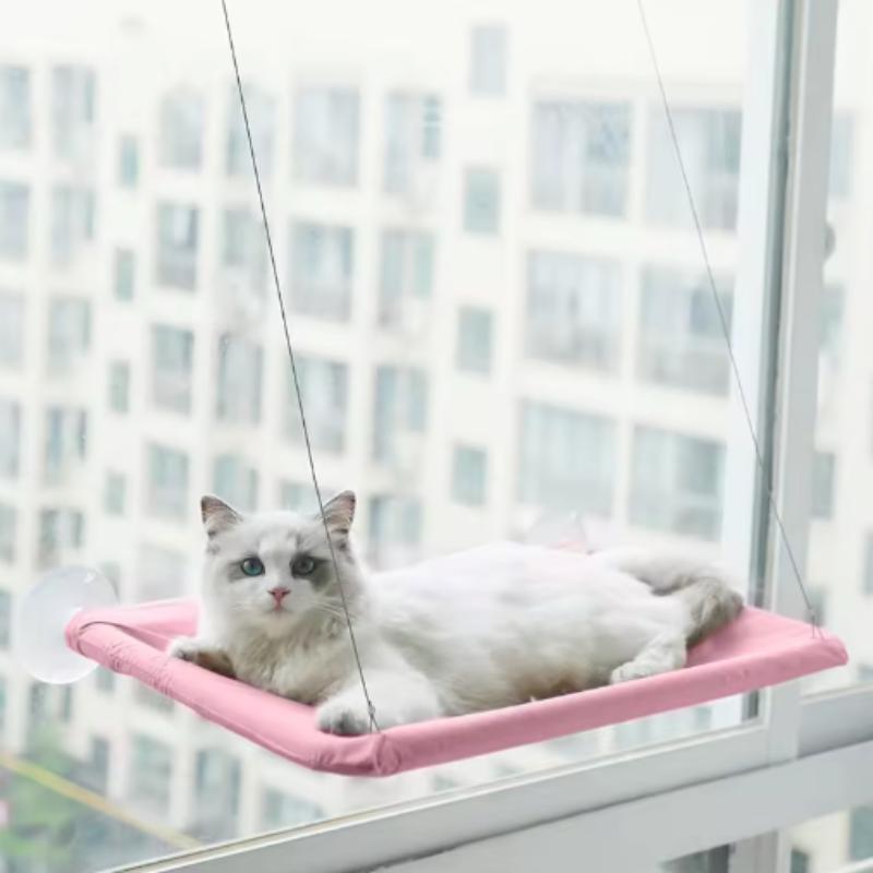 Aerial Pet Bed Hammock for Cats - Hanging Window Seat Climbing Frame Kitten Nest with 20kg Capacity Sunny Nesting Area Cat