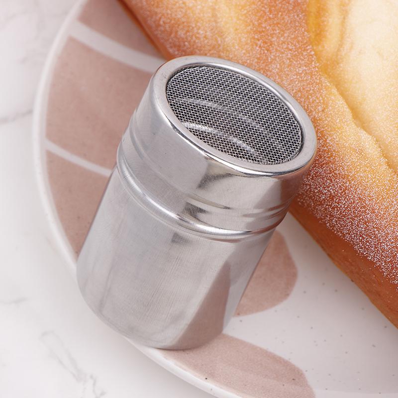 1 Stück Edelstahl Kaffee Shaker Kakao Schokolade Mehl Puderzucker Sieb Filter mit Deckel Küche Kuchen BBQ Küchenwerkzeuge