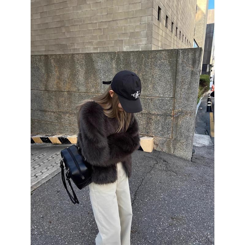Fur Integrated Gray High-end Winter New Environmentally Friendly Fur Autumn and Winter Short Imitation Fox Fur Coat Women