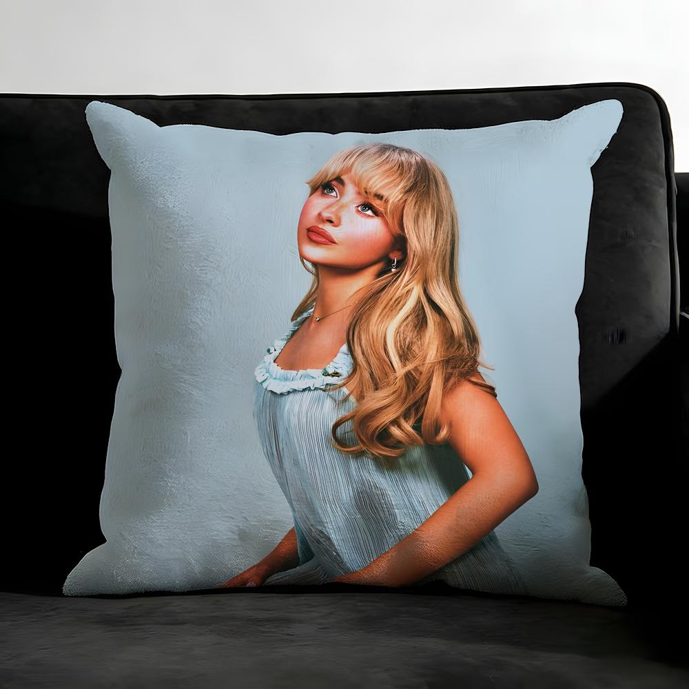S-Sabrina Carpenterr Singer Cushion Cover Pillowcase Ultra Soft Skin Friendly Fabric Cloud Like Comfort & Concealed Zipper