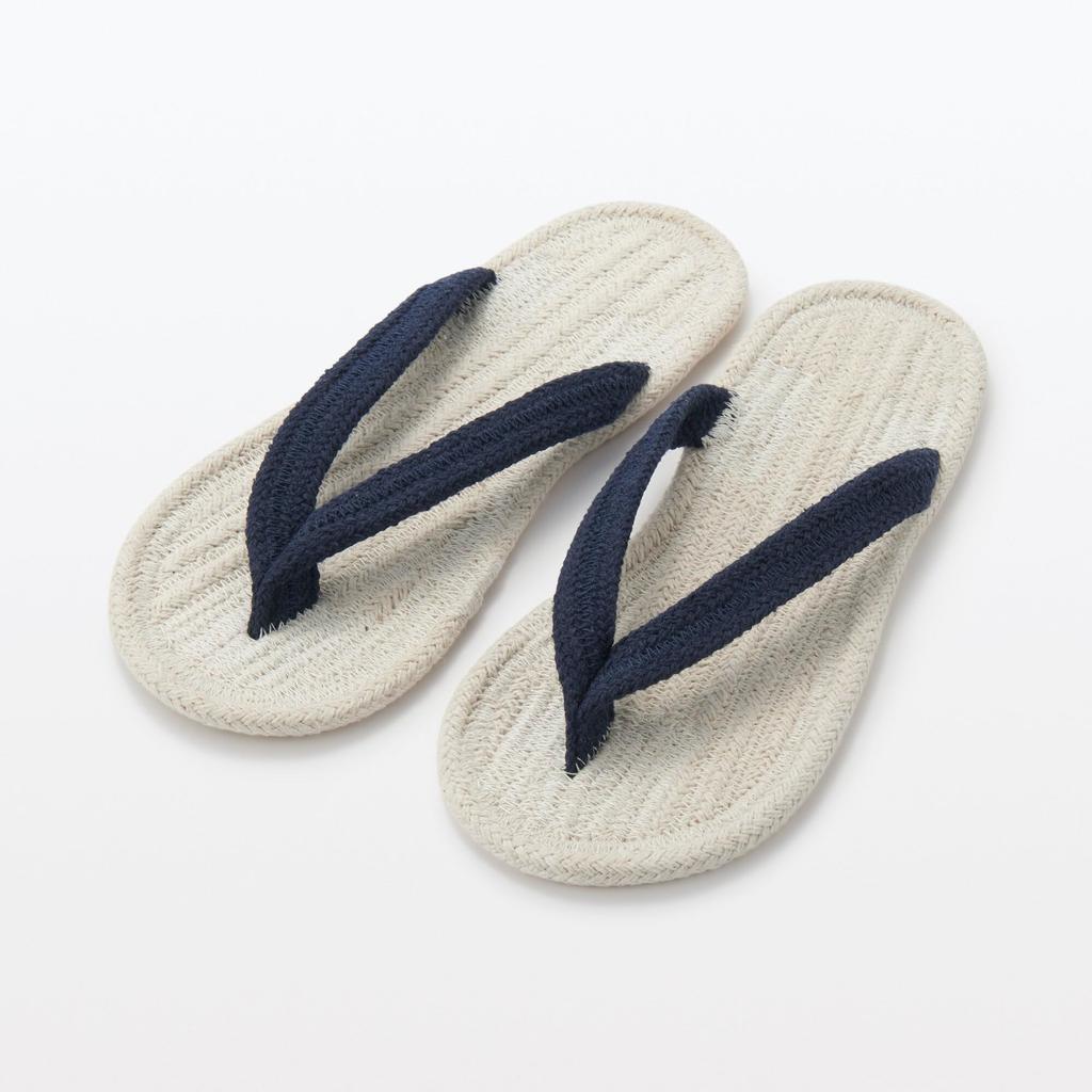 MUJI Room Sandals with Size S Natural and 76618553 Thongs, (Sizes 22-23.5cm), Navy,