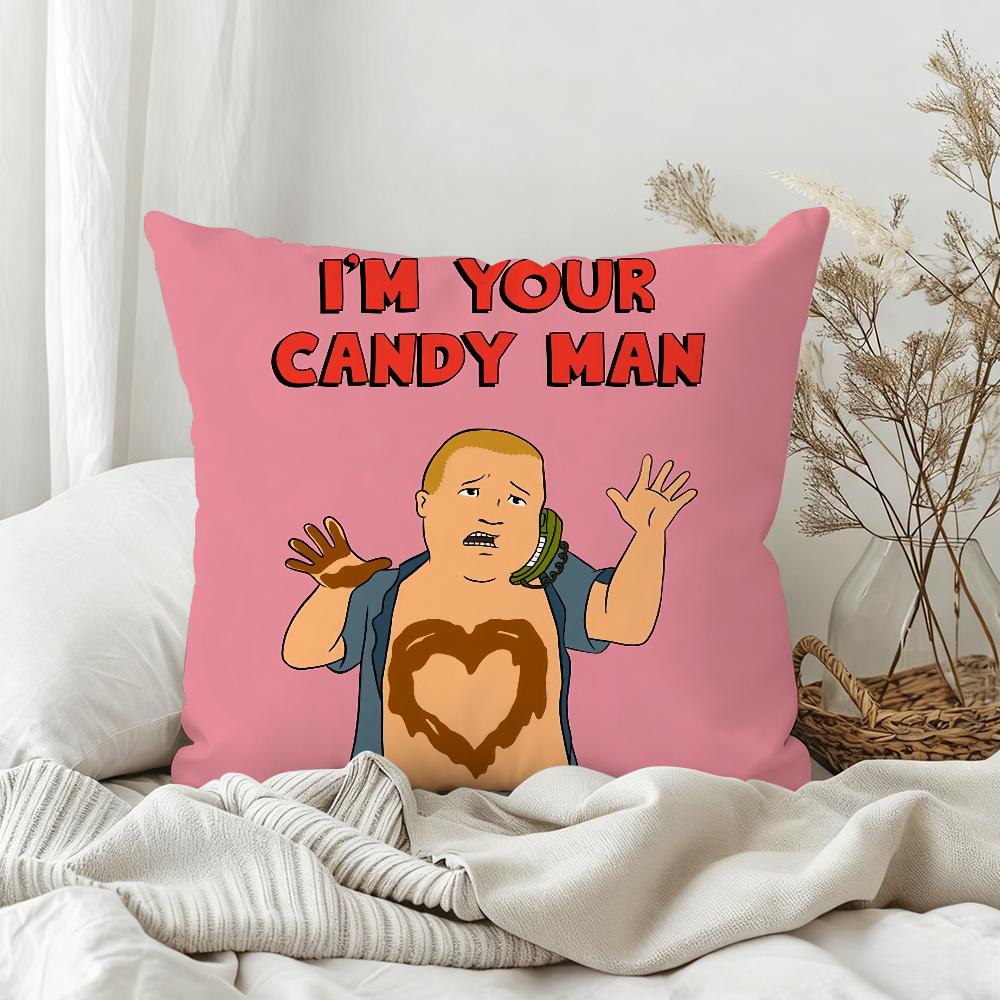 

Cartoon KKing of the HHill Fun Pillow Case Bedroom Sofa Living Room Backrest Decoration Square Cushion Nap Time 30x30 cm