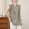 sleeveless oversized shirts & blouses for blouse Casual loose summer tops women button up shirt