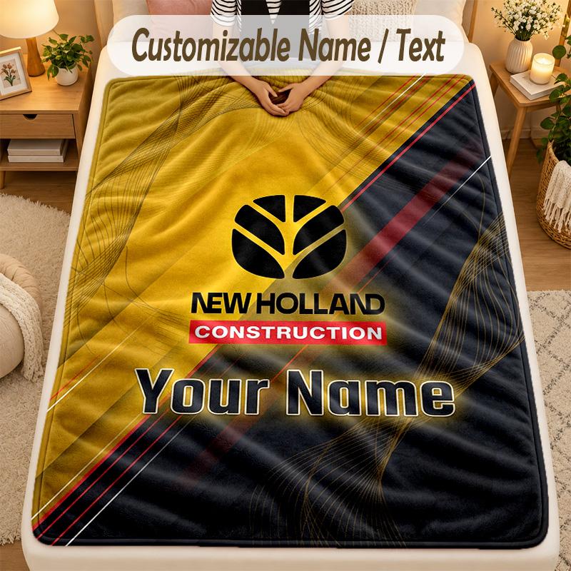 Flannel BlanketNew Holland Custom Name Text Personalized Soft Warm Throw Blanket Home Decor Gift